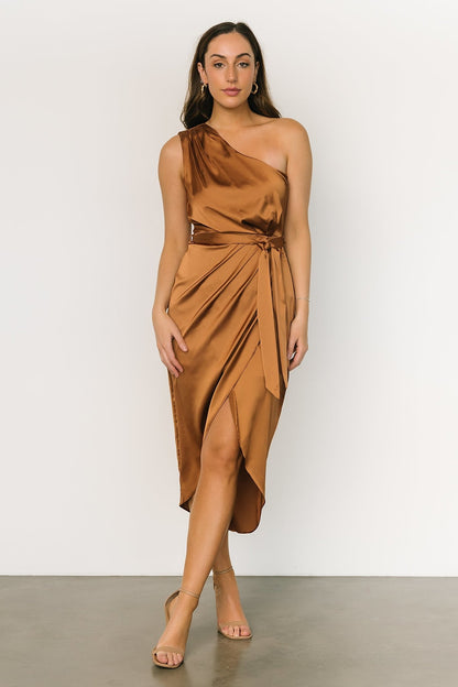 Celia One Shoulder Midi Dress | Bronze - Baltic Born