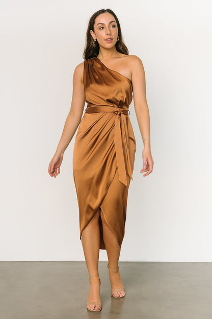 Celia One Shoulder Midi Dress | Bronze - Baltic Born