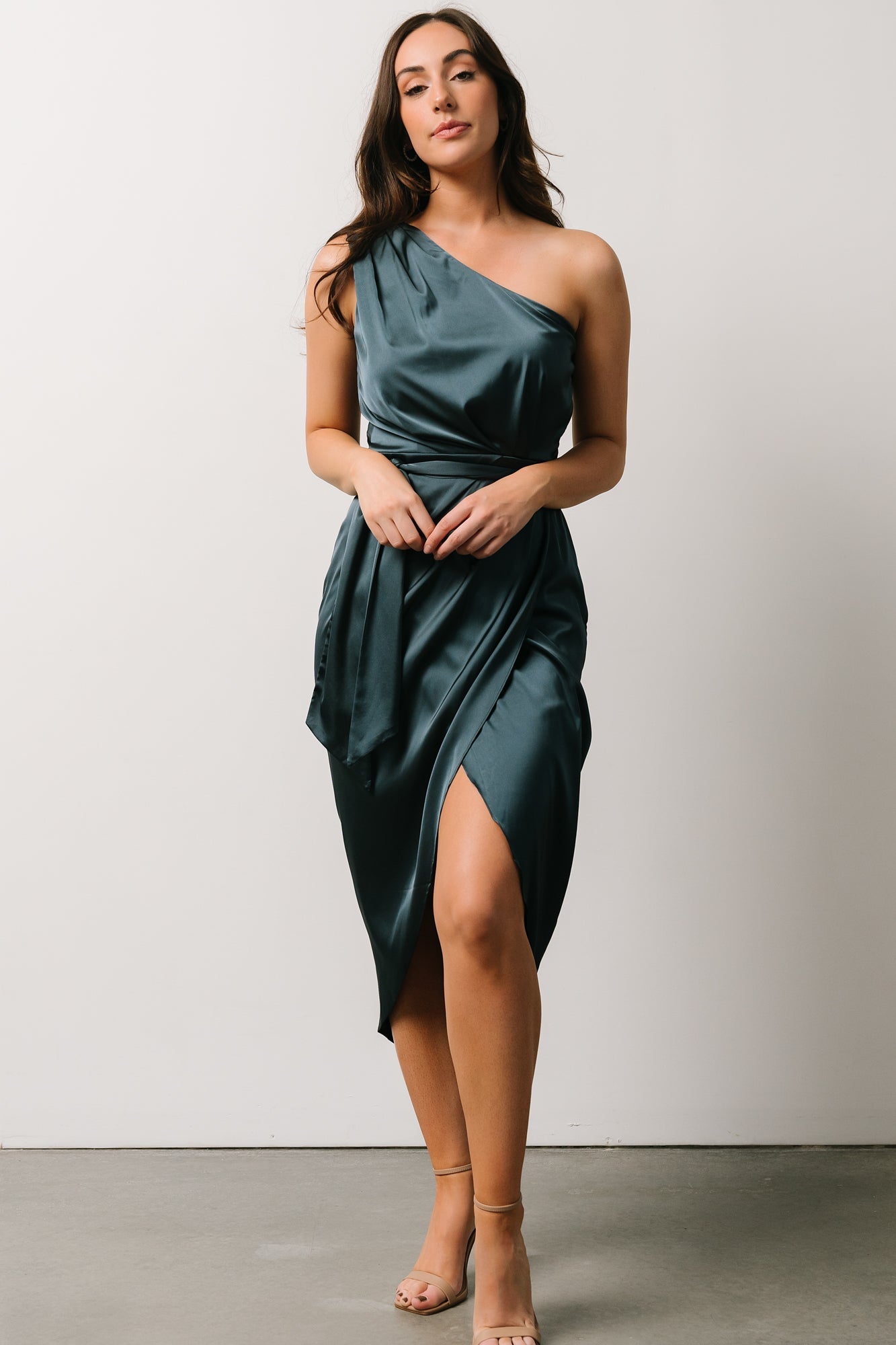 Celia One Shoulder Midi Dress | Midnight - Baltic Born