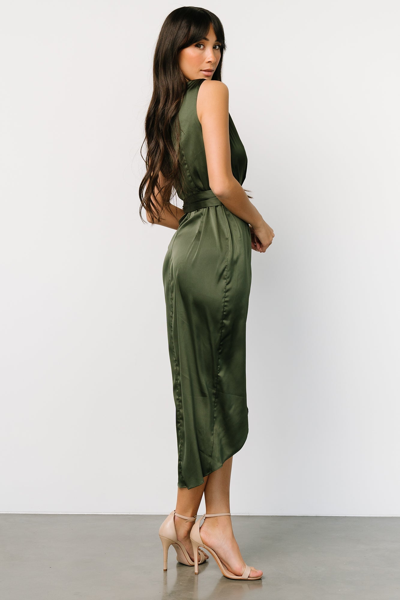 Celia One Shoulder Midi Dress | Olive - Baltic Born