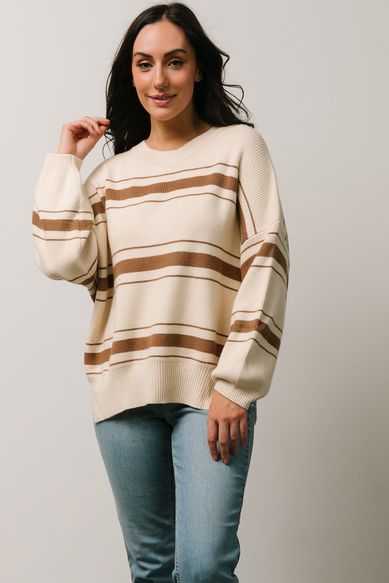 Charlie Striped Sweater | Taupe - Baltic Born