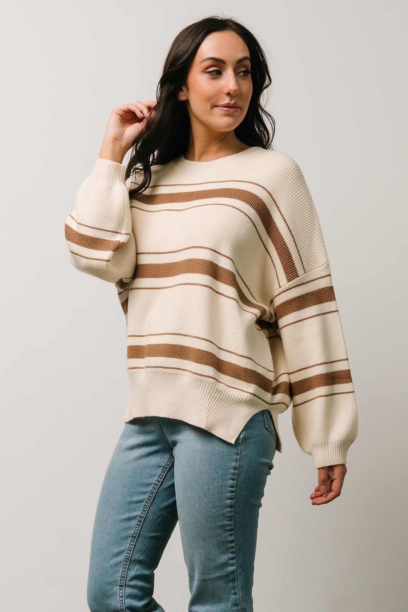 Charlie Striped Sweater | Taupe - Baltic Born