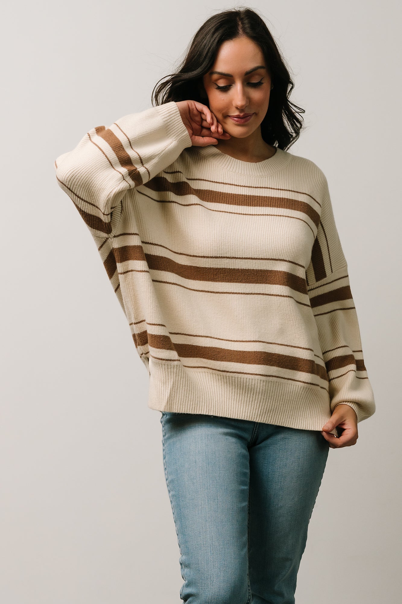 Charlie Striped Sweater | Taupe - Baltic Born