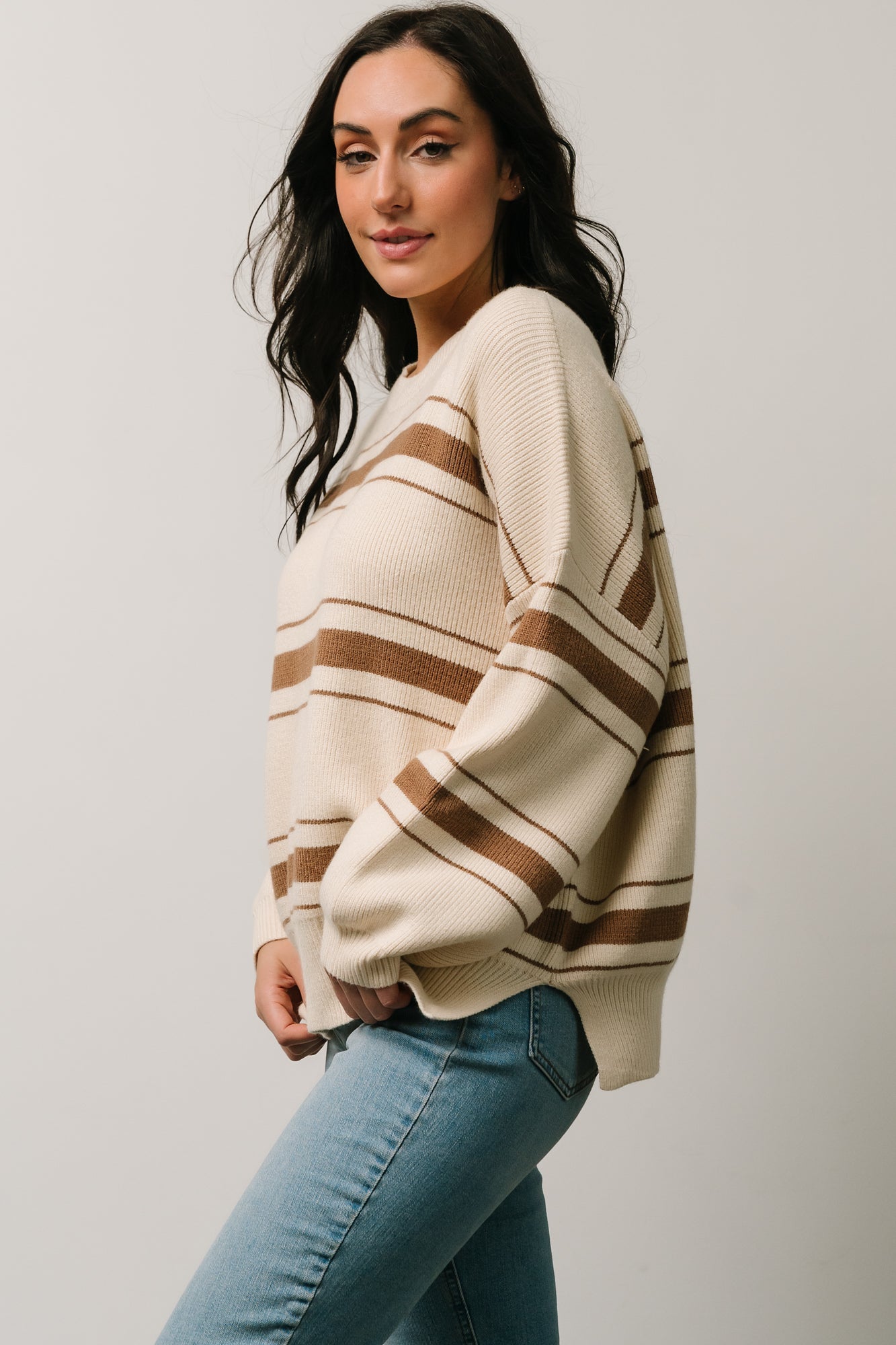 Charlie Striped Sweater | Taupe - Baltic Born