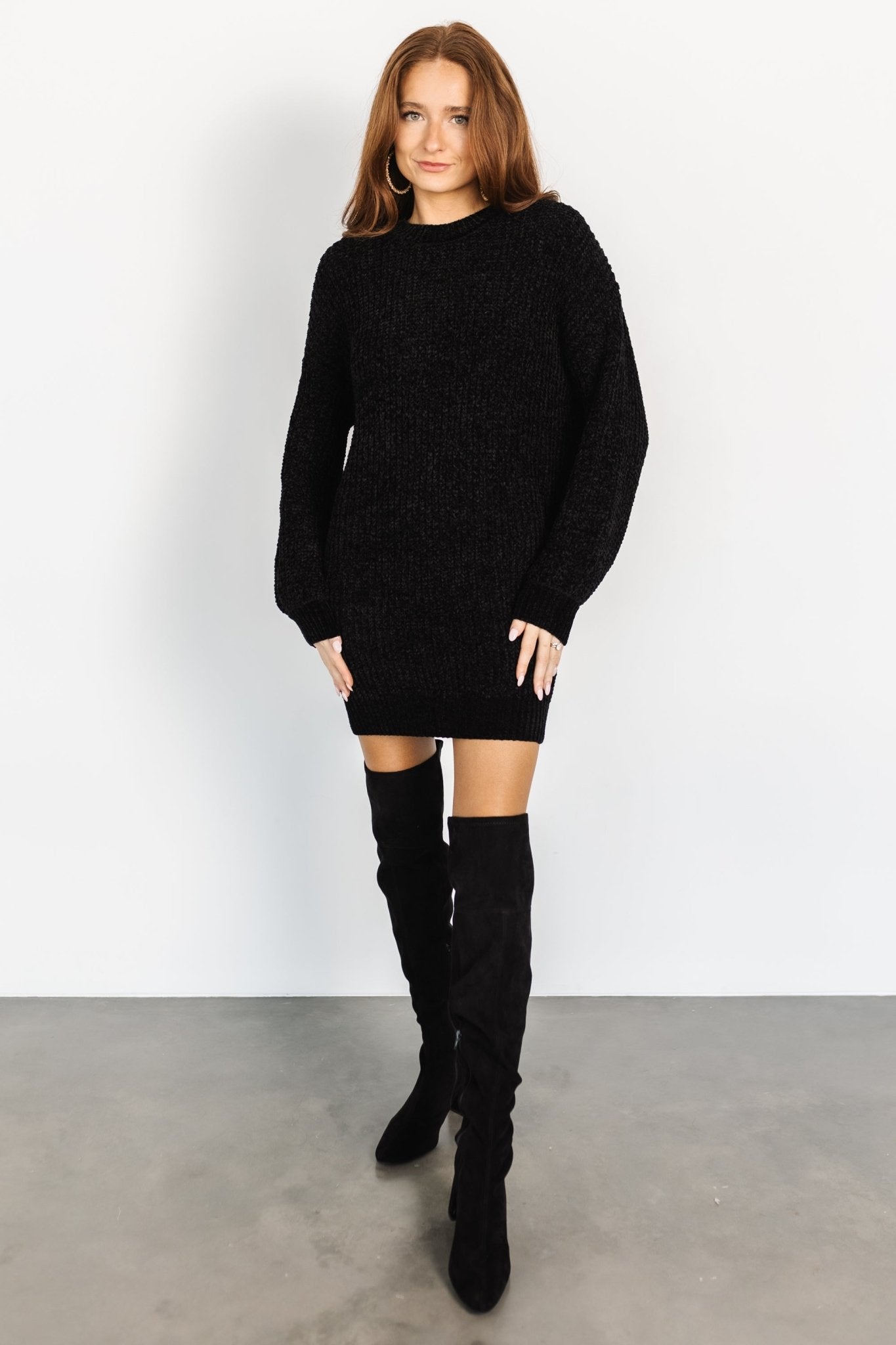 Christa Sweater Dress | Black - Baltic Born