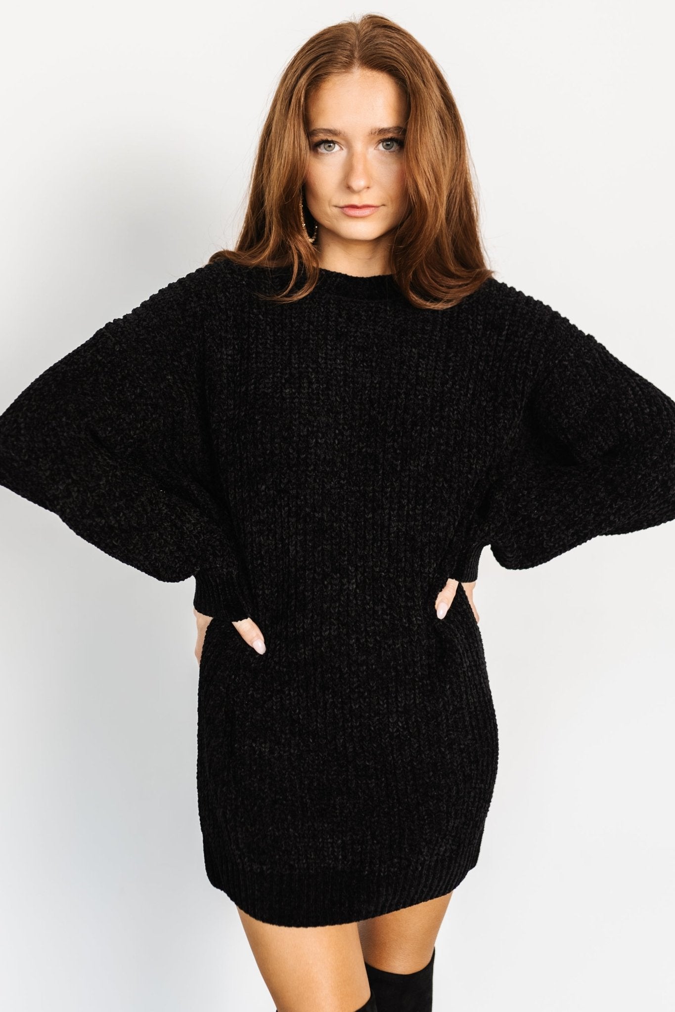 Christa Sweater Dress | Black - Baltic Born