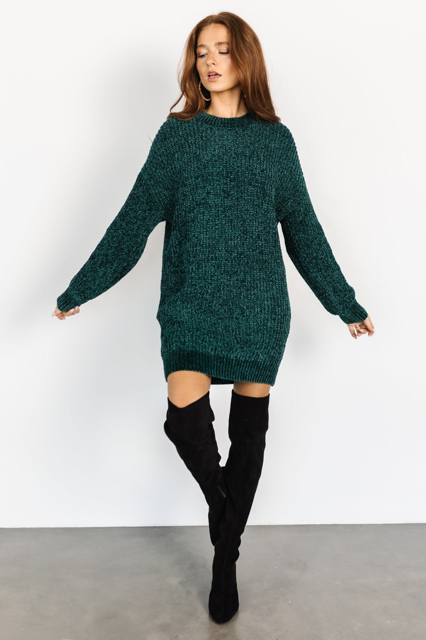 Christa Sweater Dress Emerald