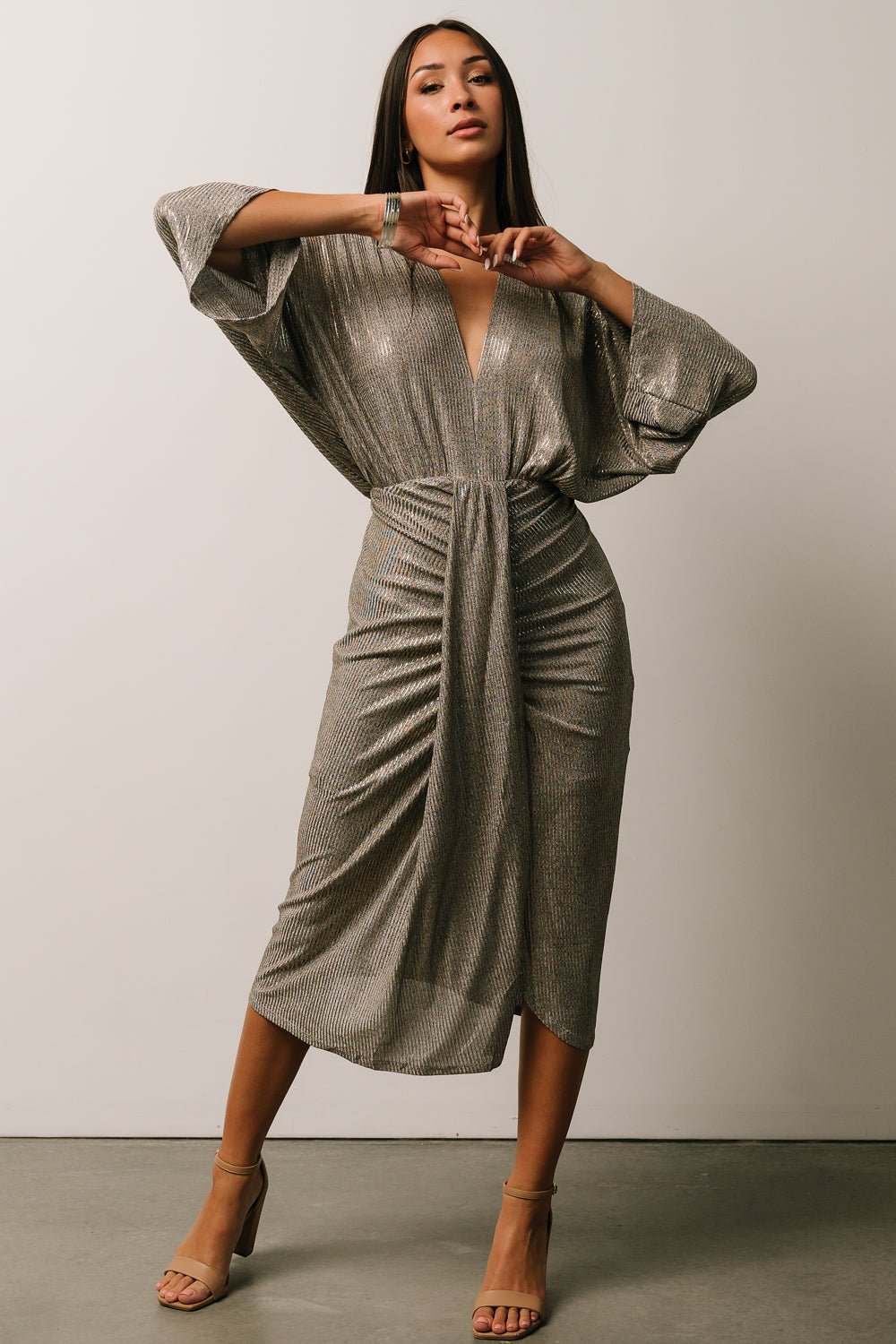 Ciara Ruched Midi Dress