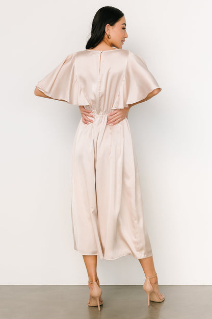 Cinta Satin Midi Dress | Champagne - Baltic Born