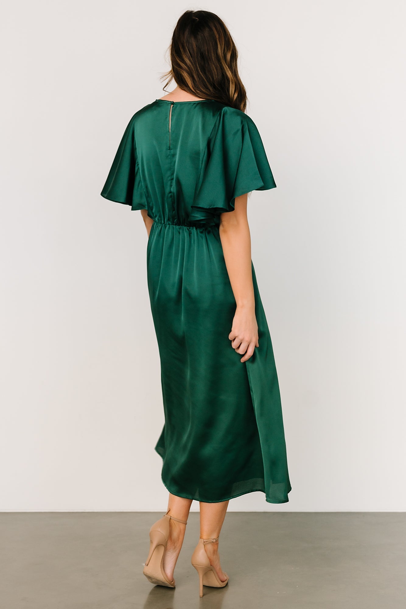 Cinta Satin Midi Dress | Emerald - Baltic Born