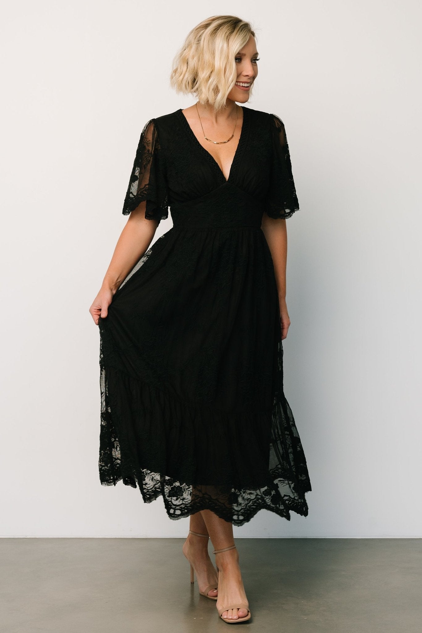 Clarisa Lace Midi Dress | Black - Baltic Born