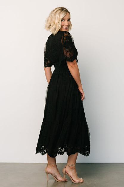 Clarisa Lace Midi Dress | Black - Baltic Born