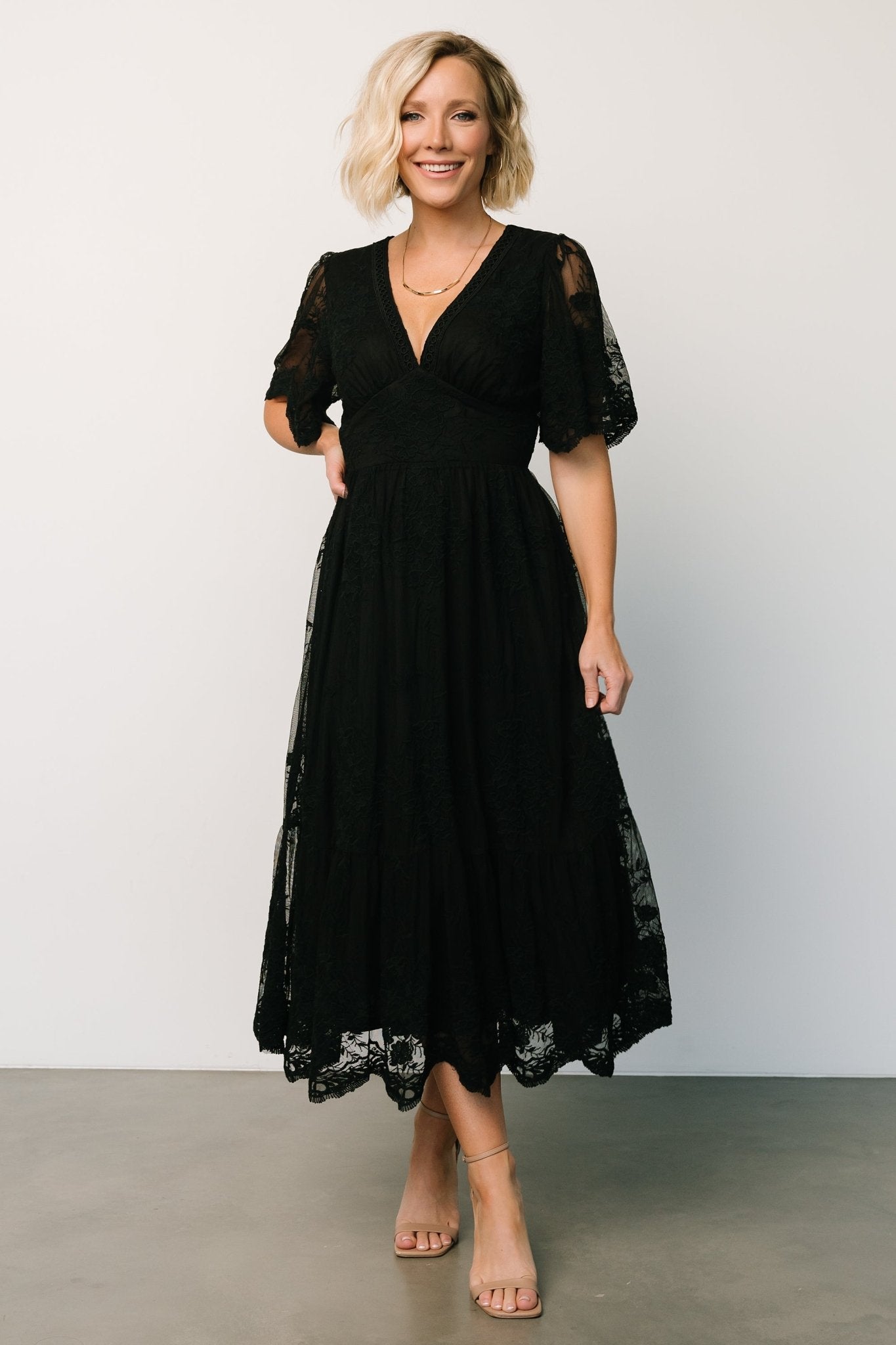 Clarisa Lace Midi Dress | Black - Baltic Born