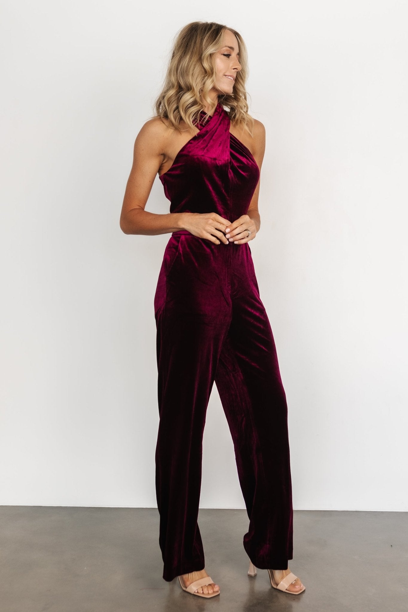 Cleopatra Velvet Jumpsuit | Burgundy - Baltic Born