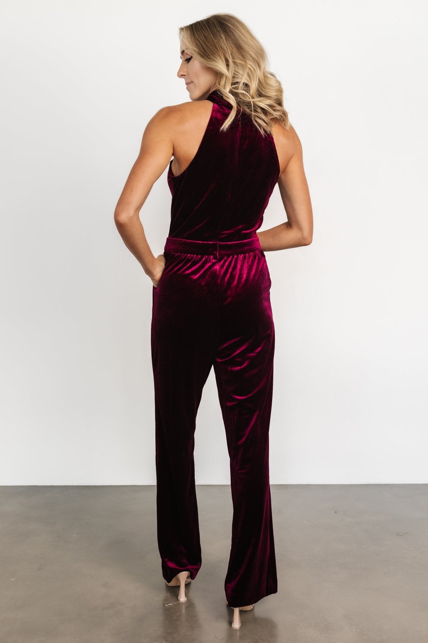 Cleopatra Velvet Jumpsuit | Burgundy - Baltic Born