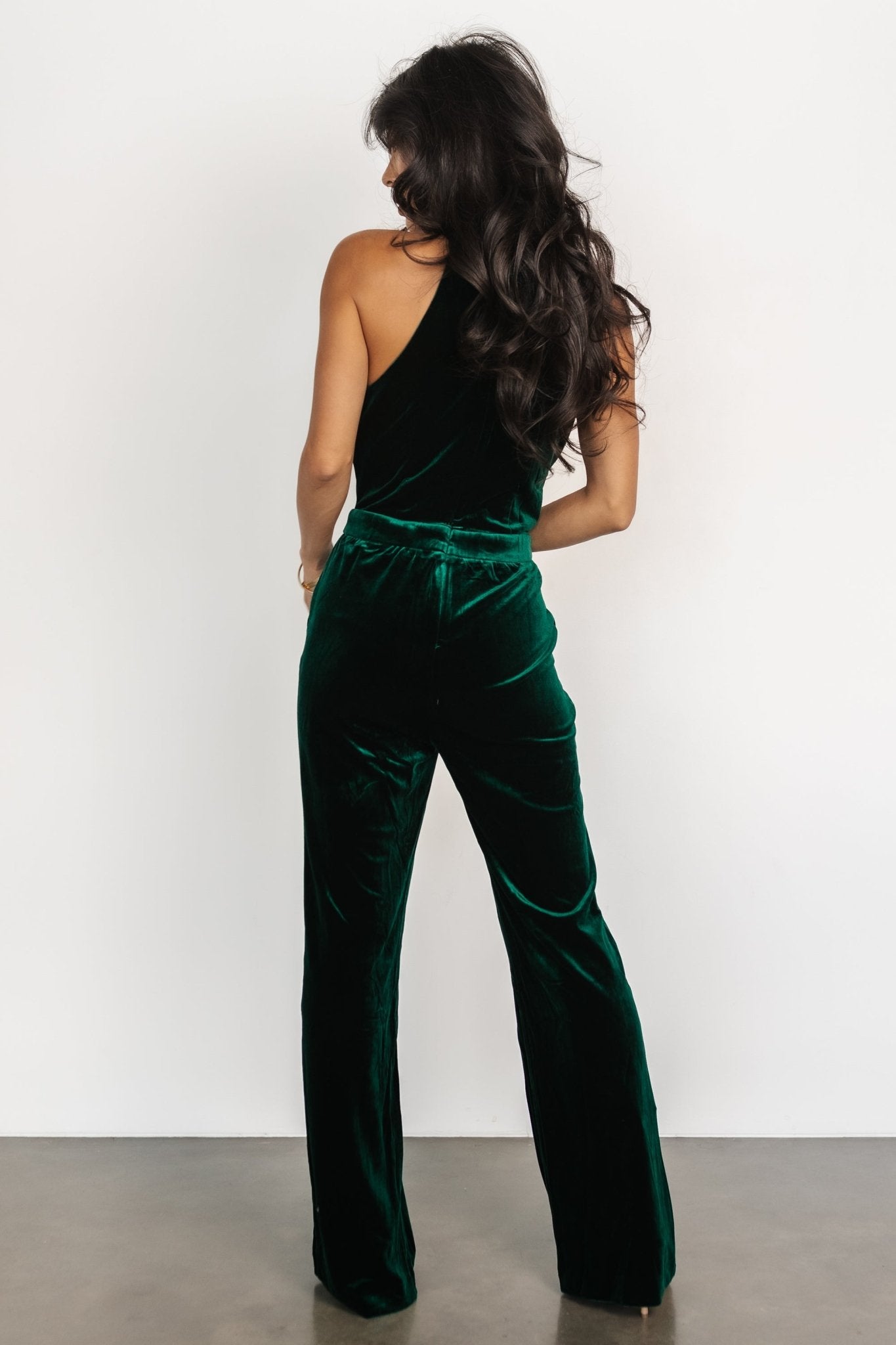 Cleopatra Velvet Jumpsuit | Dark Green - Baltic Born