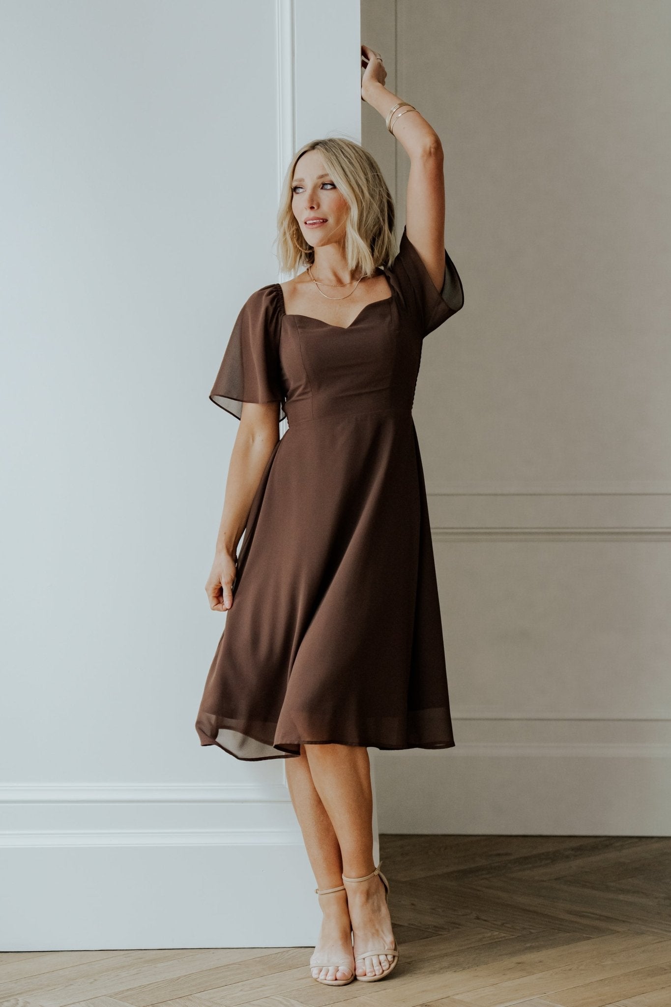 Colette Sweetheart Midi Dress | Espresso - Baltic Born