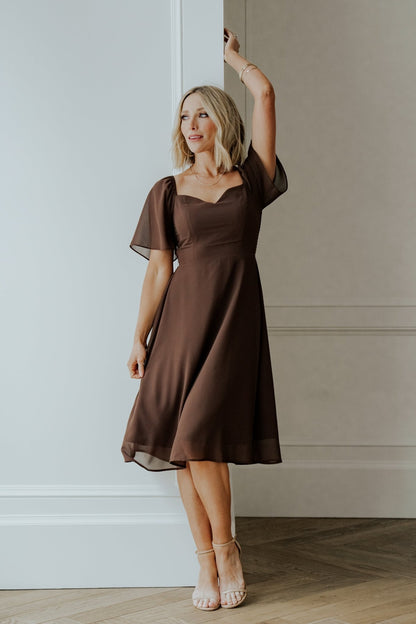 Colette Sweetheart Midi Dress | Espresso - Baltic Born