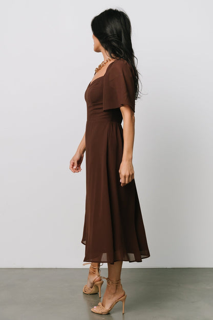 Colette Sweetheart Midi Dress | Espresso - Baltic Born