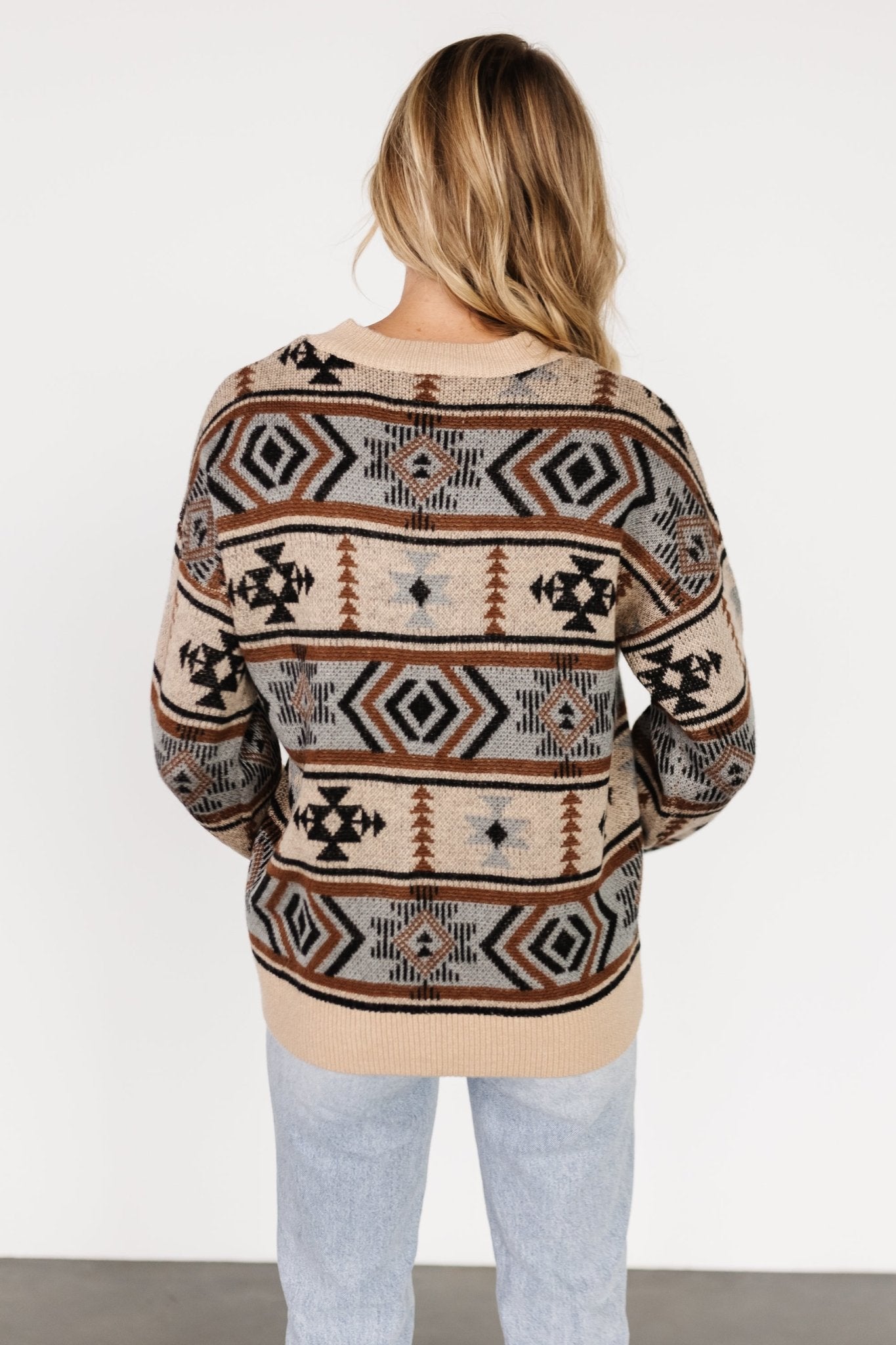 Conrad Knit Sweater | Tan Multi Print - Baltic Born