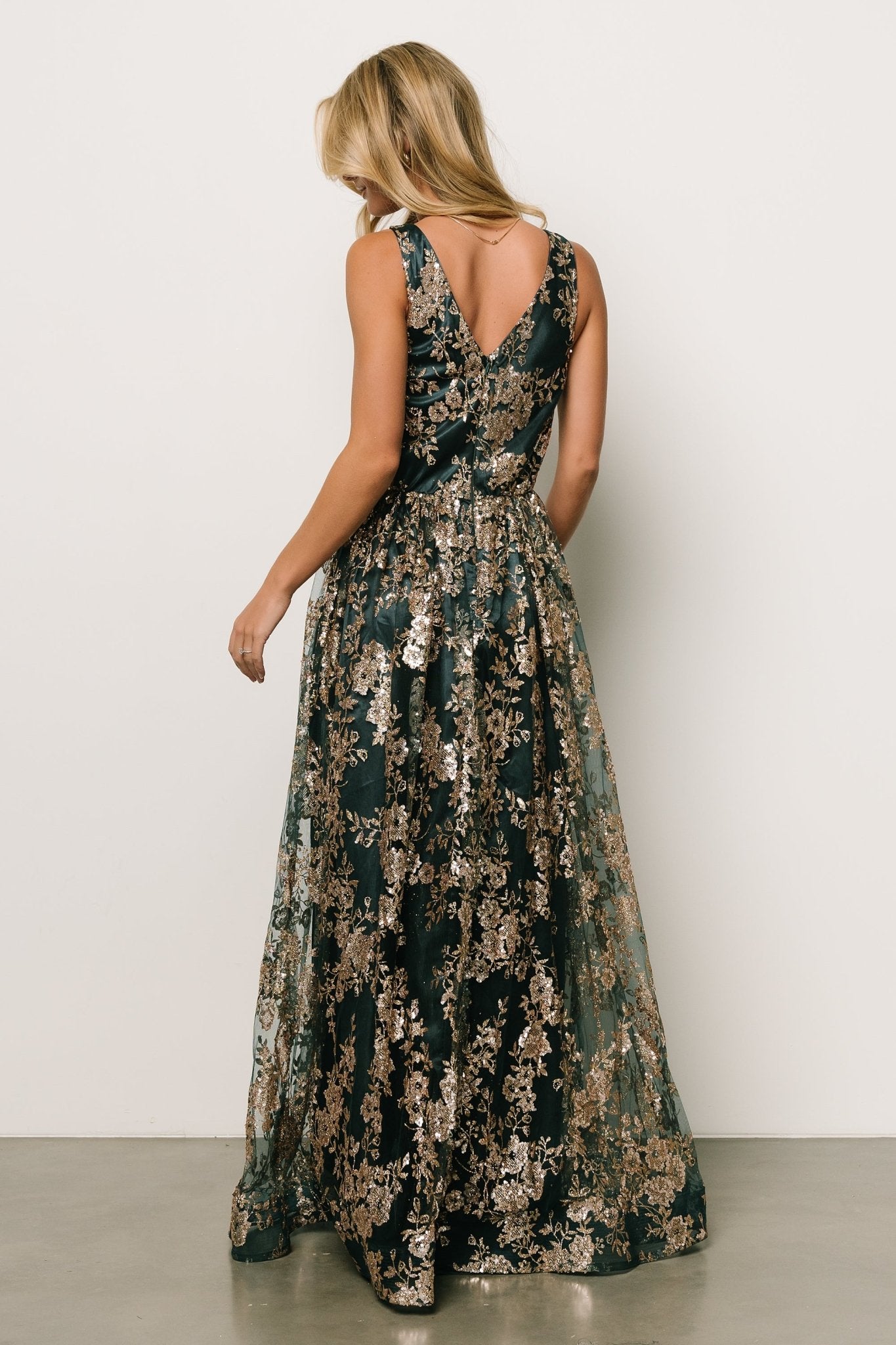 Cosette Sequin Shimmer Gown | Eucalyptus + Rose | Baltic Born