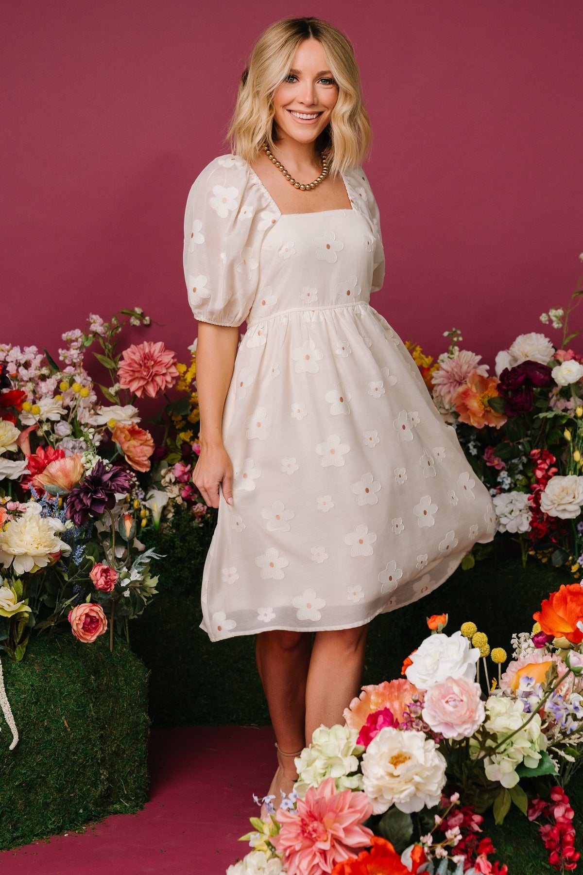 Daisy Flower Short Sequined Dress