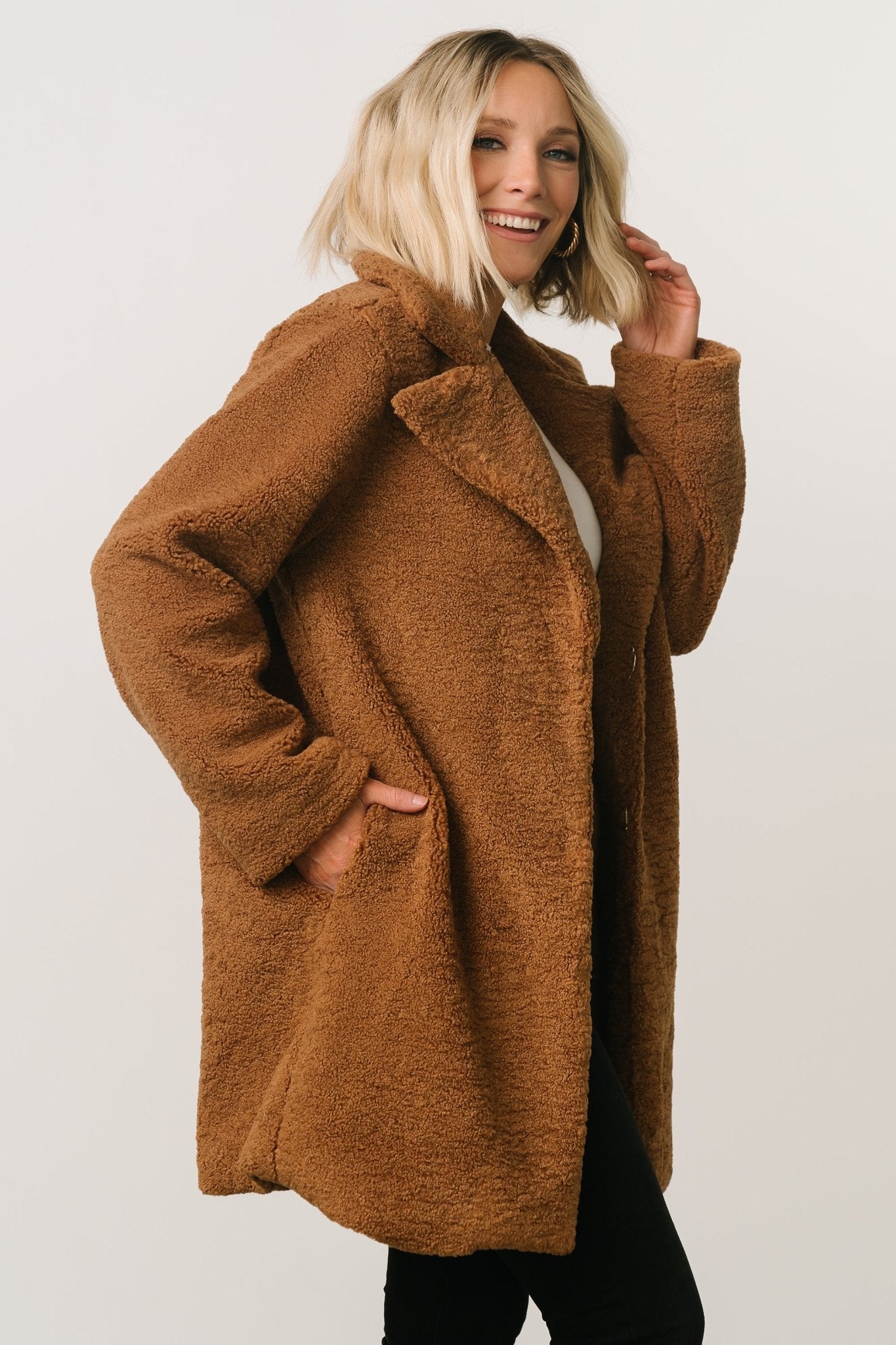 Damien Sherpa Coat | Dark Camel - Baltic Born