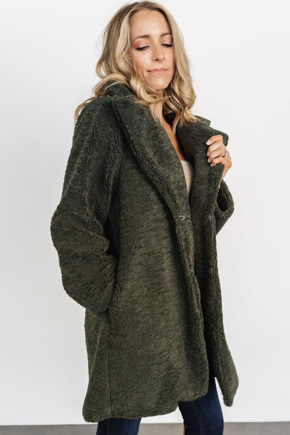 Damien Sherpa Coat | Dark Green - Baltic Born