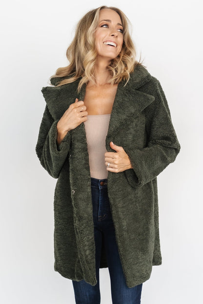 Damien Sherpa Coat | Dark Green - Baltic Born