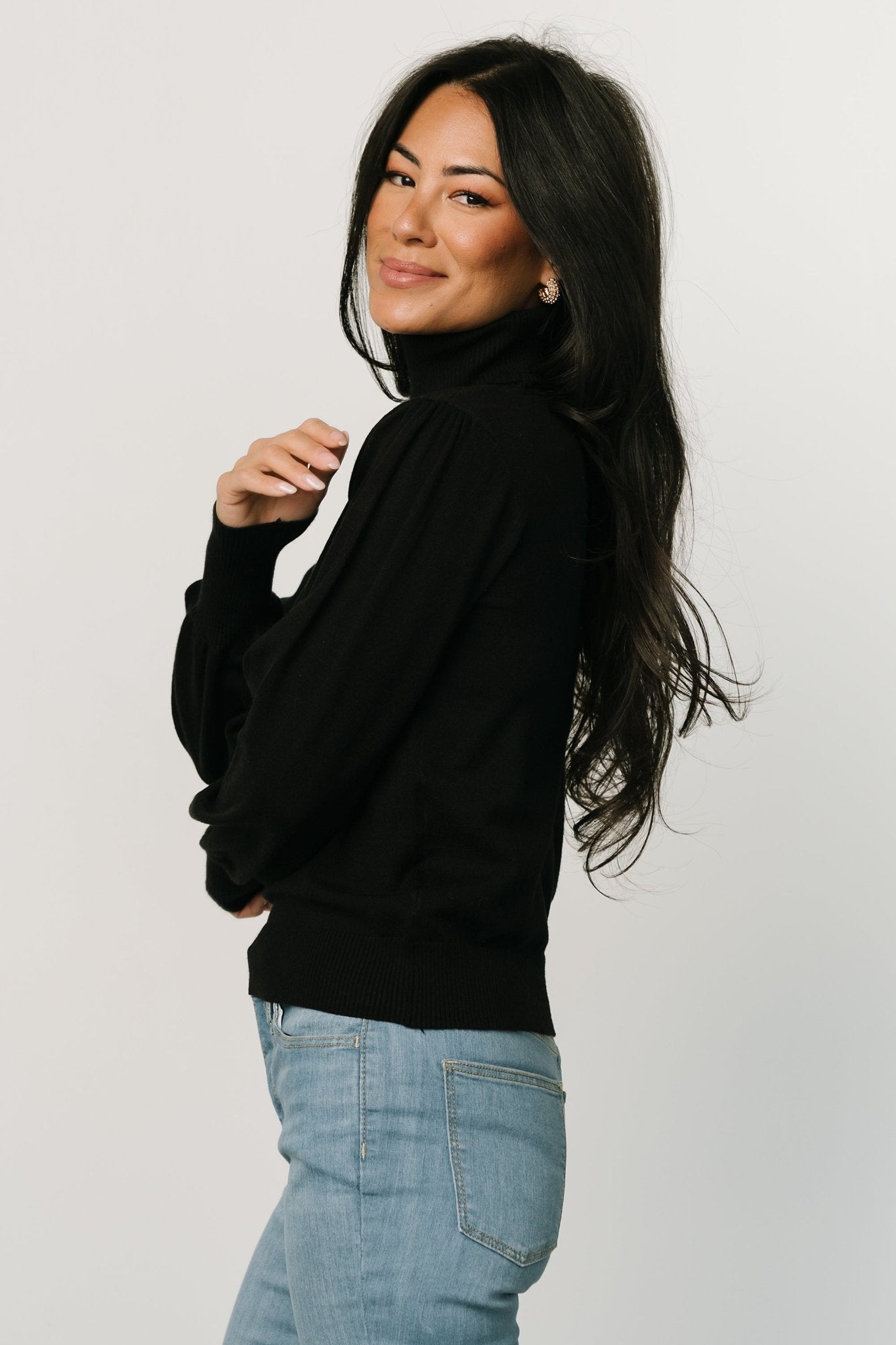 Danica Turtleneck Knit Top | Black - Baltic Born