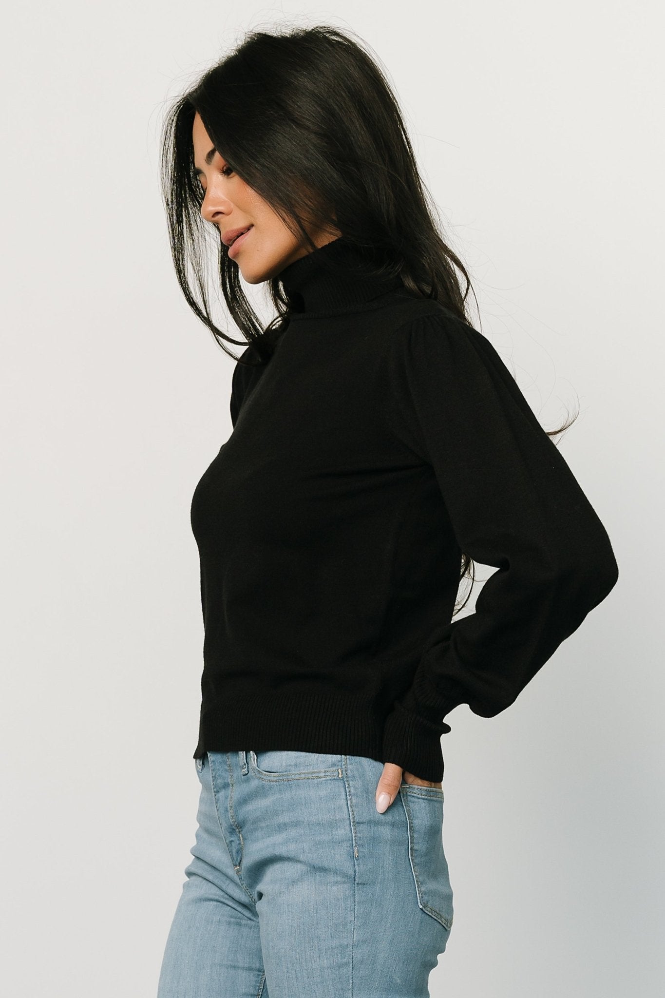 Danica Turtleneck Knit Top | Black - Baltic Born