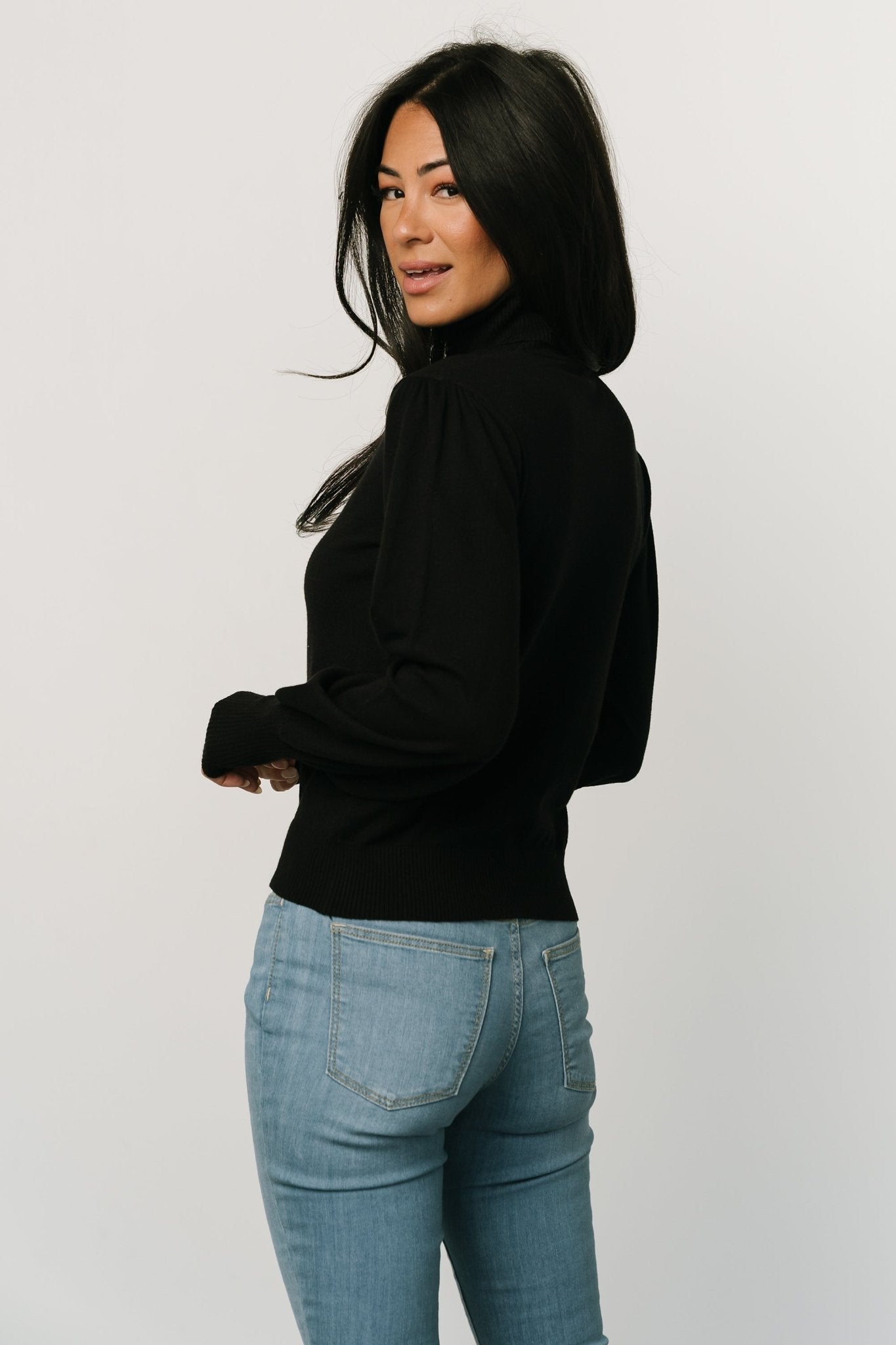 Danica Turtleneck Knit Top | Black - Baltic Born