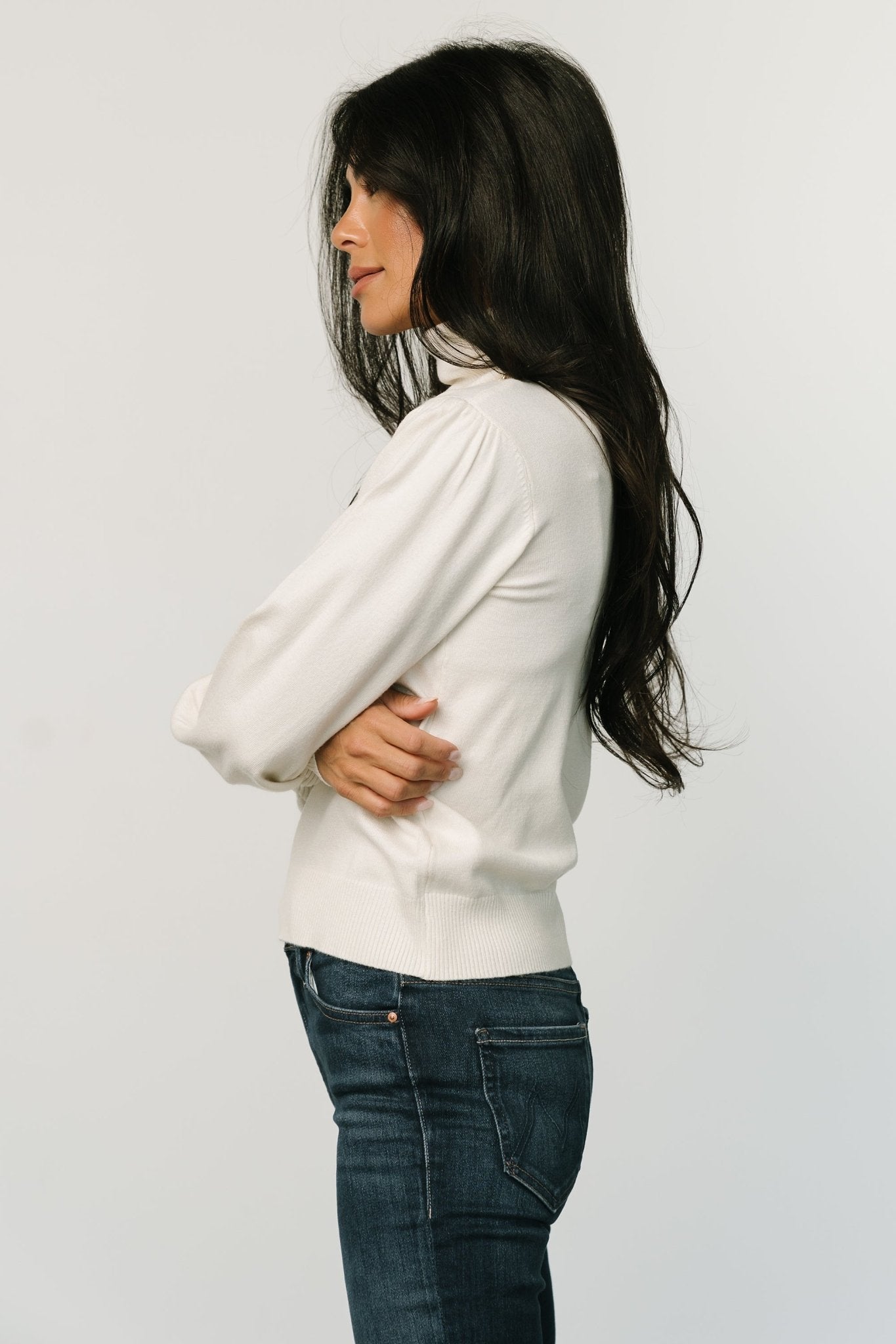 Danica Turtleneck Knit Top | Ivory - Baltic Born