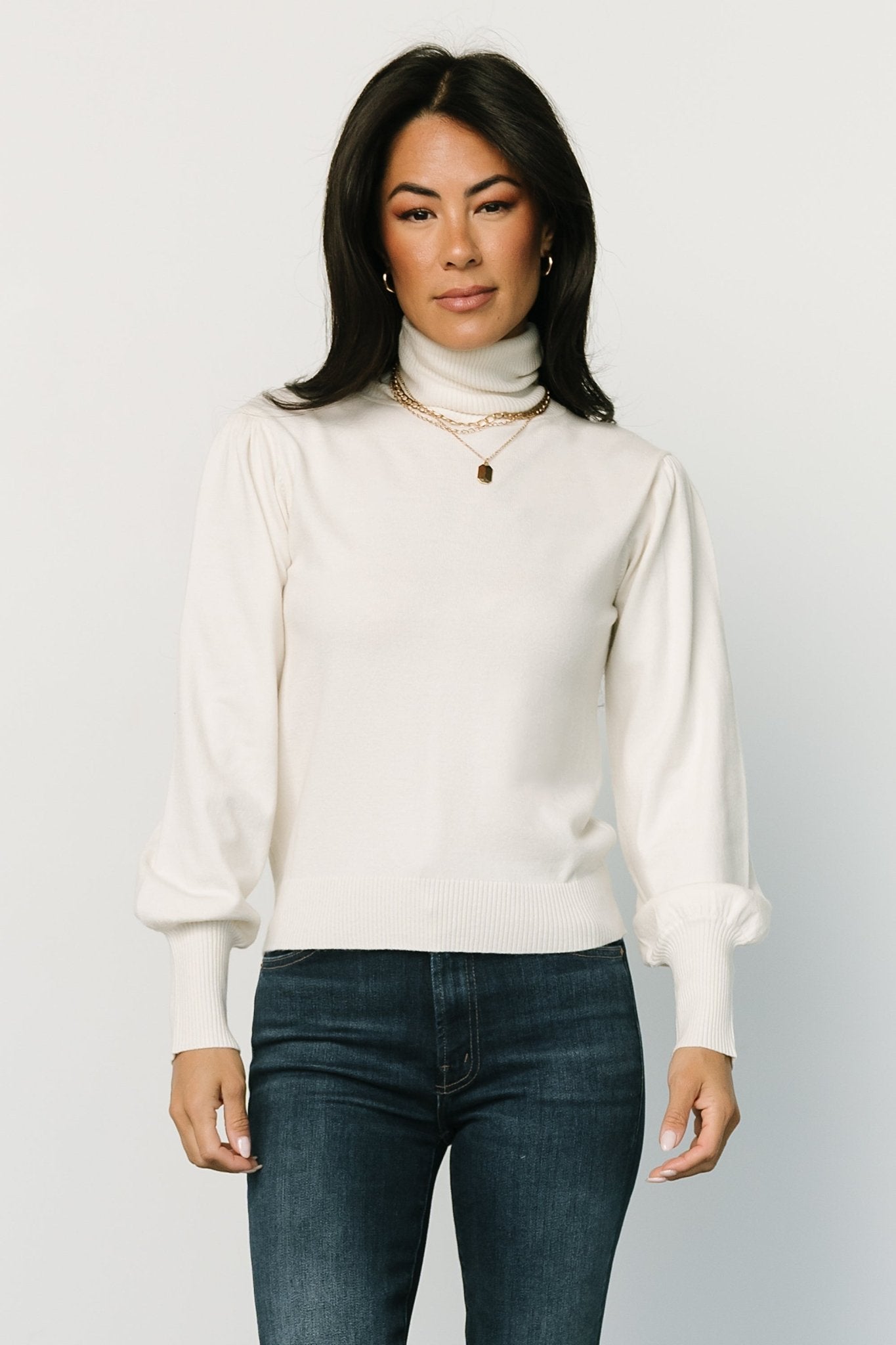 Danica Turtleneck Knit Top | Ivory - Baltic Born