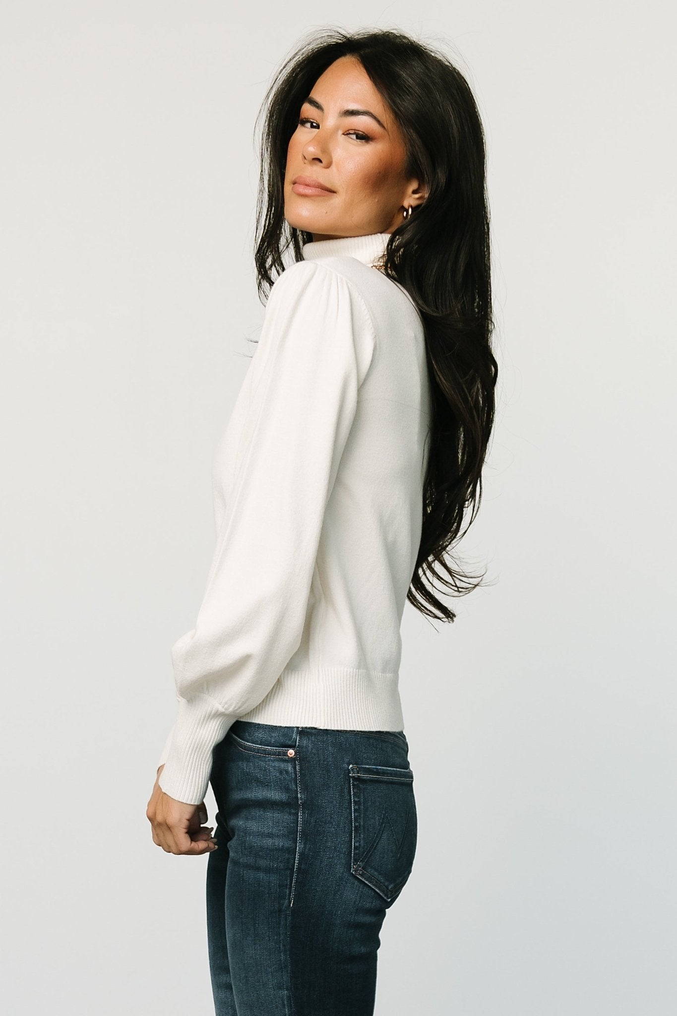 Danica Turtleneck Knit Top | Ivory - Baltic Born