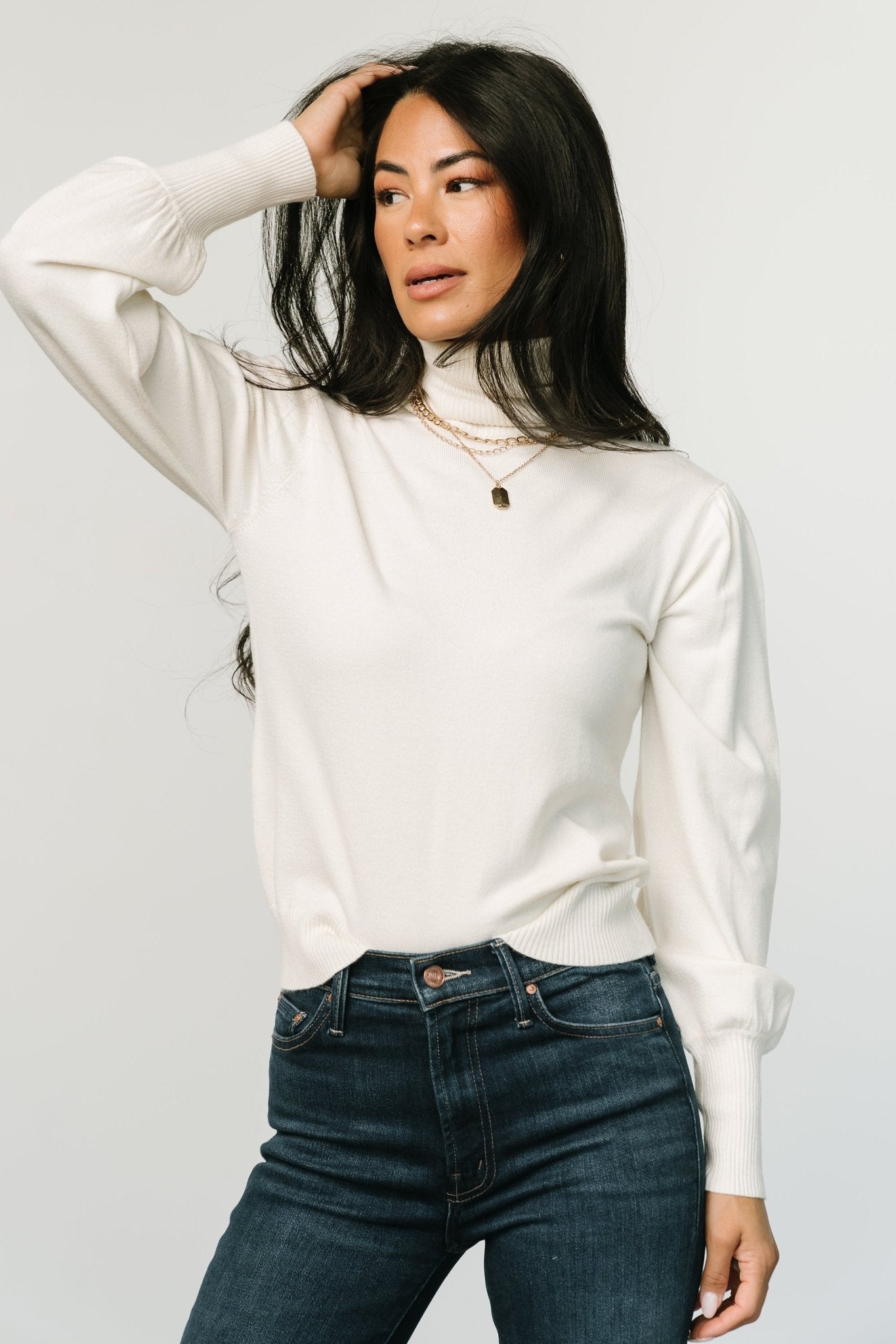 Danica Turtleneck Knit Top | Ivory | Baltic Born