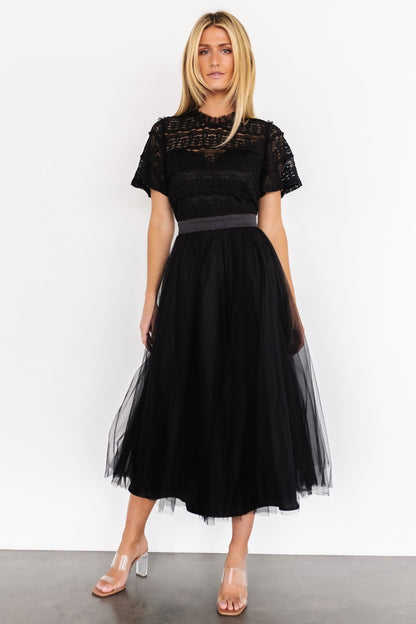 Darcy Tulle Midi Dress | Black - Baltic Born