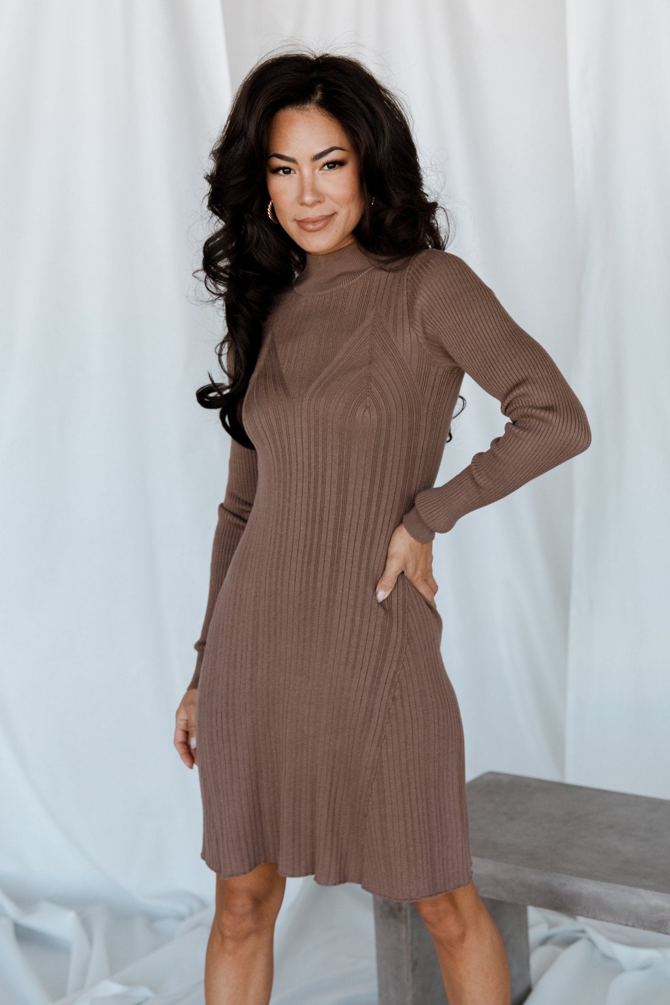 Dastrup Ribbed Dress | Brown - Baltic Born