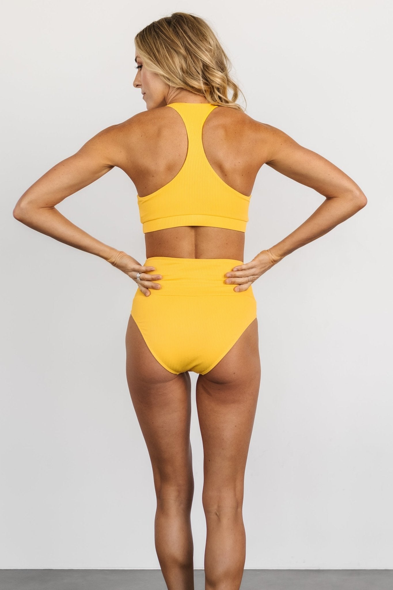 Del Mar Ribbed Bikini Bottom | Yellow - Baltic Born