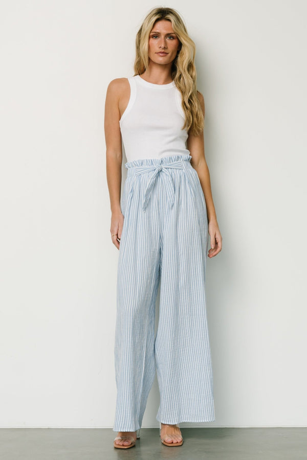 Sable Wide Leg Pant - Blue Stripe