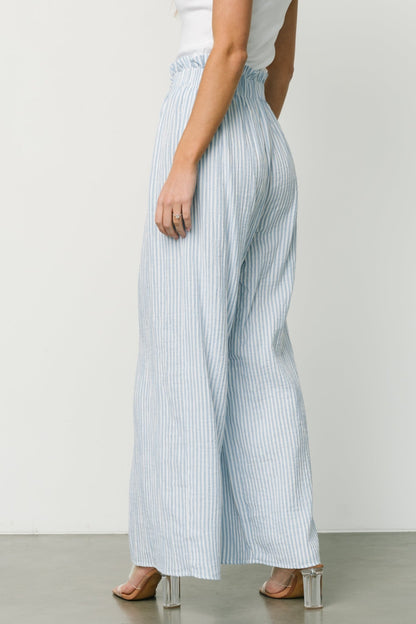 Delphi Wide Leg Pants | Blue Stripe - Baltic Born