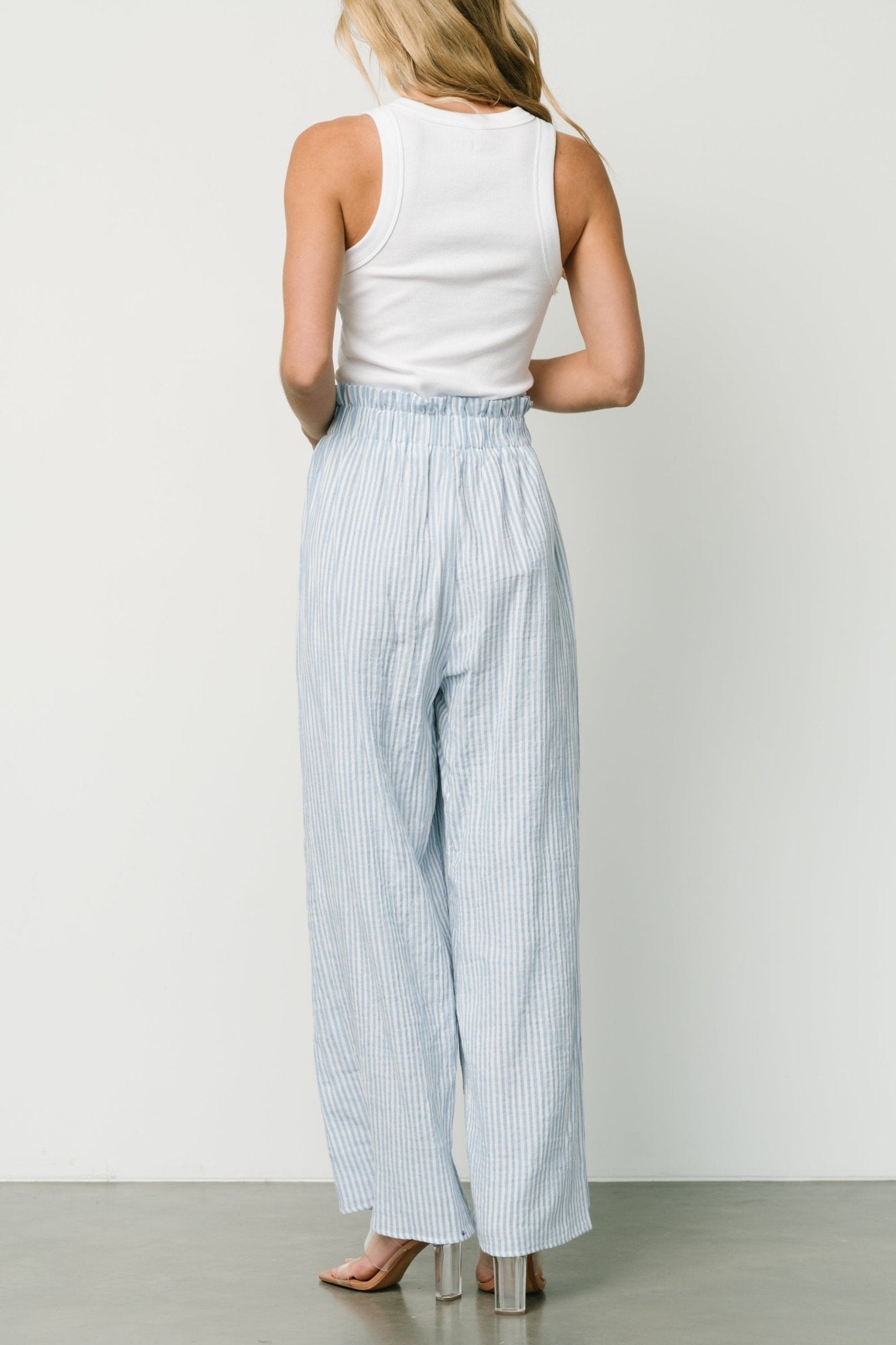 Delphi Wide Leg Pants | Blue Stripe - Baltic Born