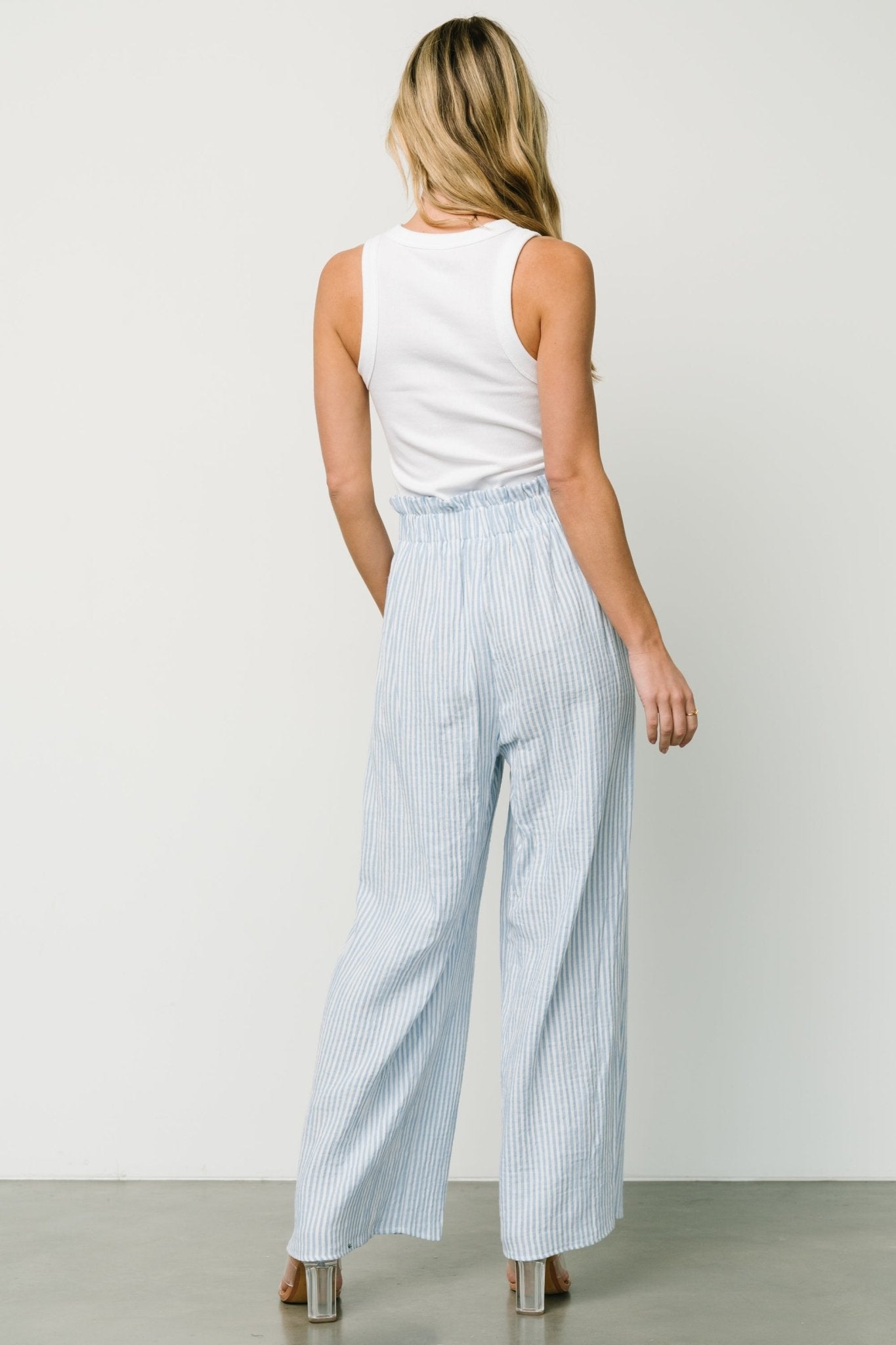 Delphi Wide Leg Pants | Blue Stripe - Baltic Born