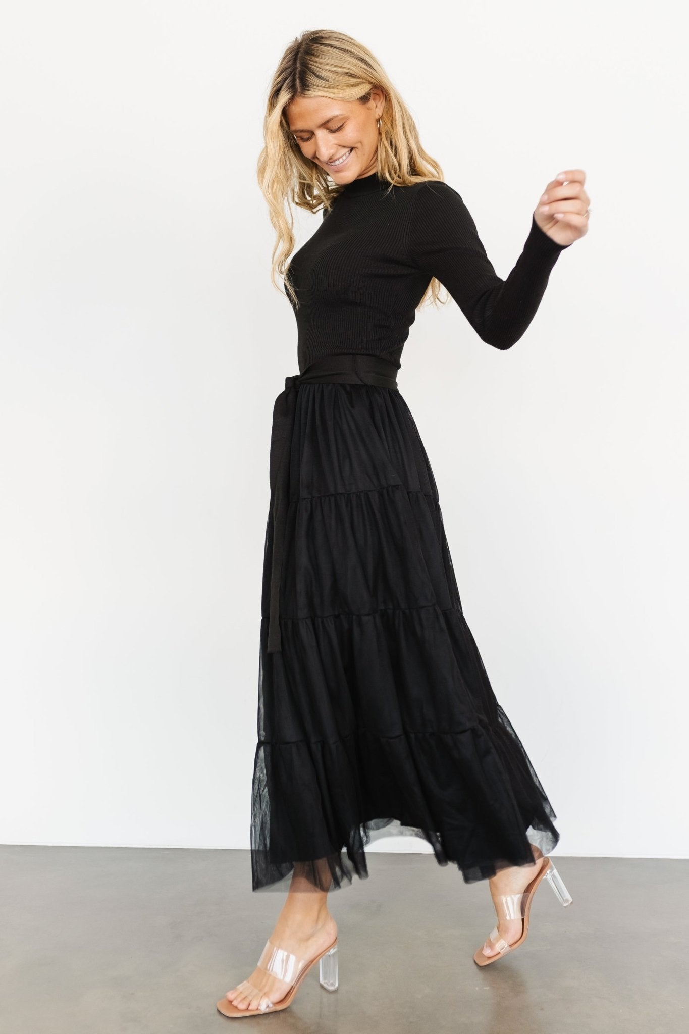 Demi Sweater Tulle Dress | Black - Baltic Born