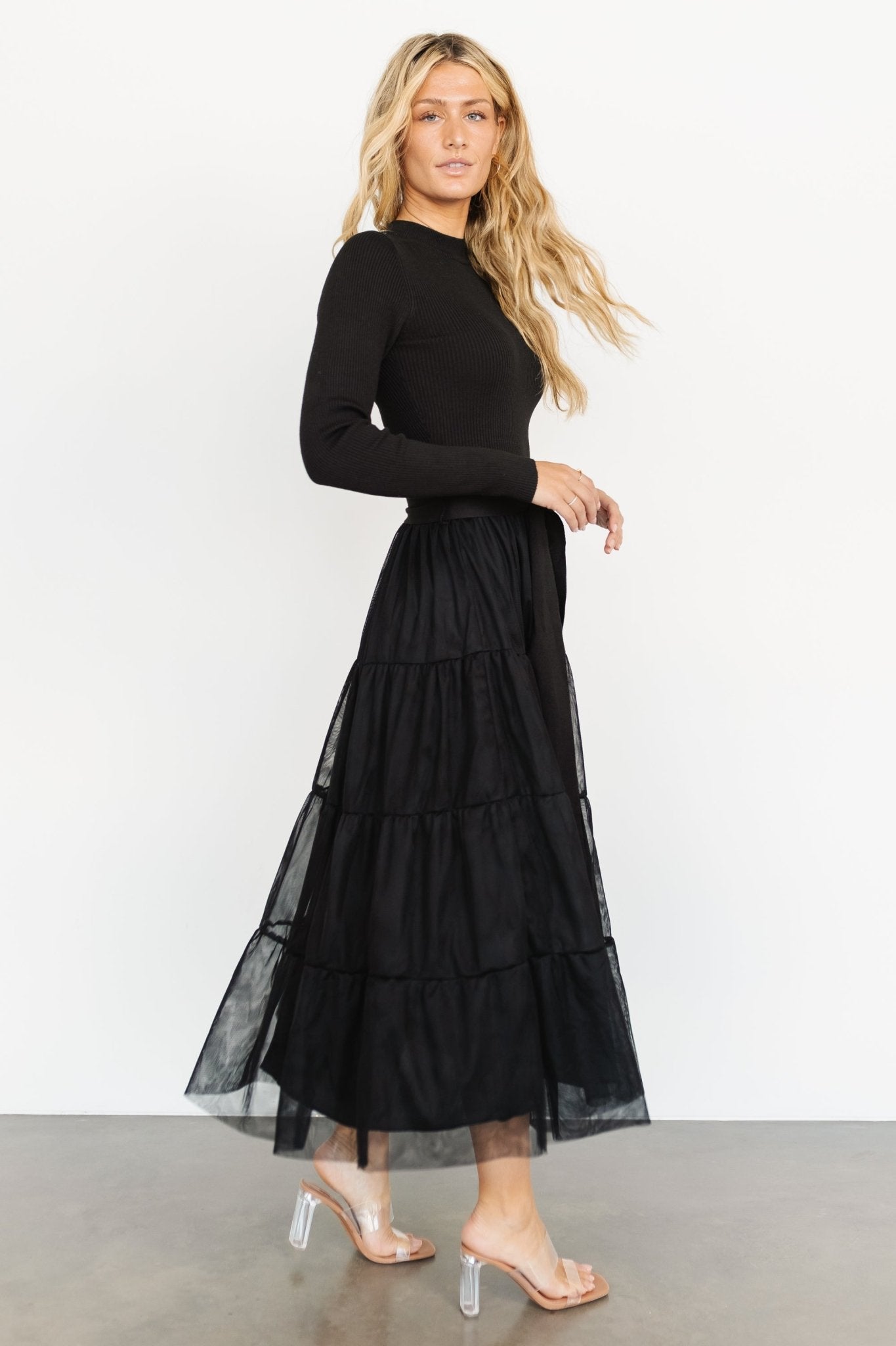 Demi Sweater Tulle Dress | Black - Baltic Born