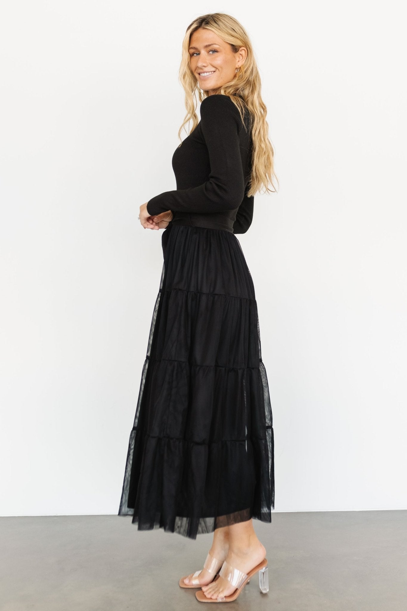 Demi Sweater Tulle Dress | Black - Baltic Born