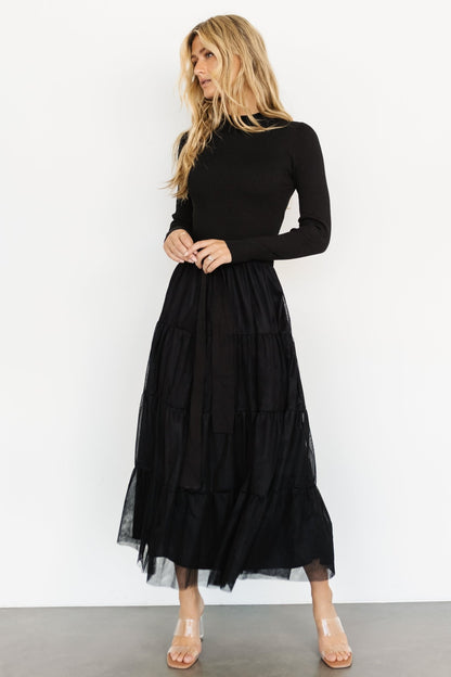 Demi Sweater Tulle Dress | Black - Baltic Born