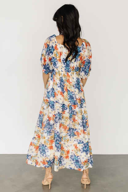 Denton Midi Dress | Blue Multi - Baltic Born