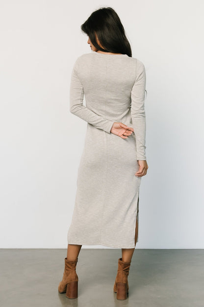 Denver Ribbed Midi Dress | Light Gray - Baltic Born