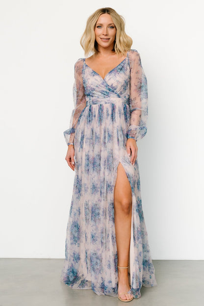 Desiree Tulle Maxi Dress | Natural + Slate Floral - Baltic Born